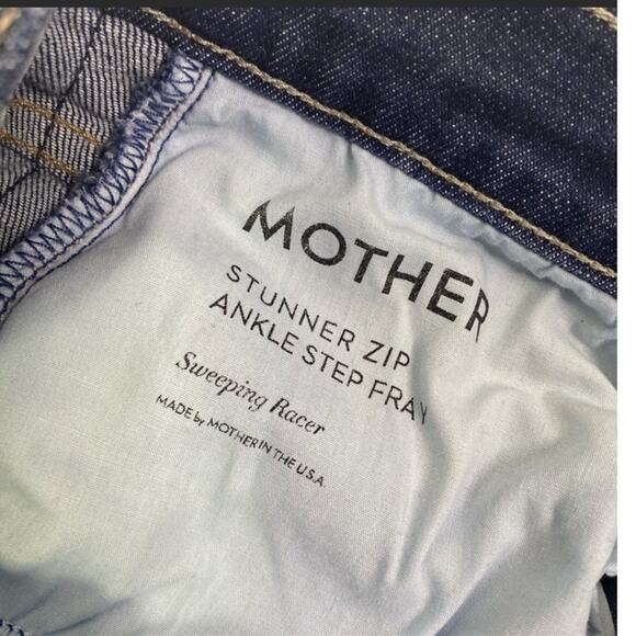 MOTHER Stunner Zip Ankle Step Fray Wash Sweeping Racer Skinny Jeans Size 24 - Picture 11 of 14